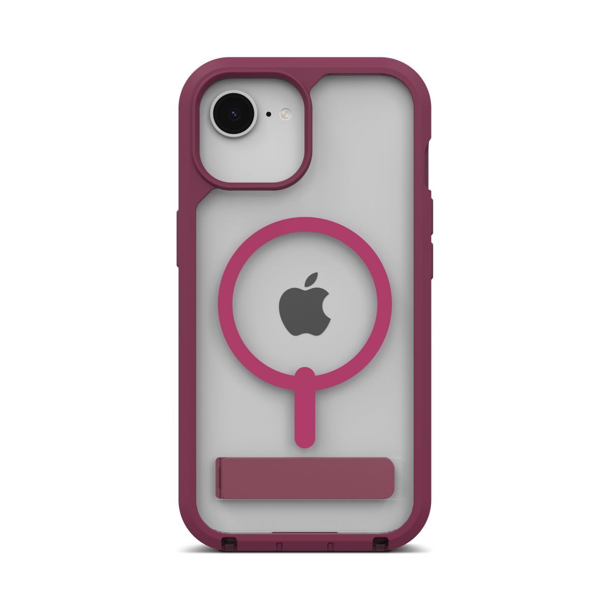 Rainier Snap-cover med MagSafe og støttefod - Black Cherry Pink