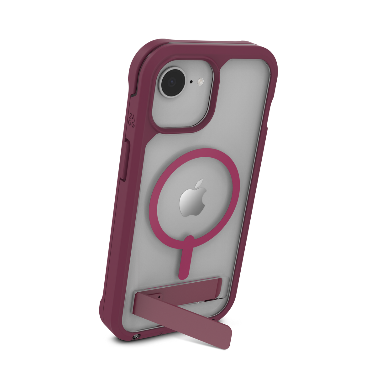 Rainier Snap-cover med MagSafe og støttefod - Black Cherry Pink