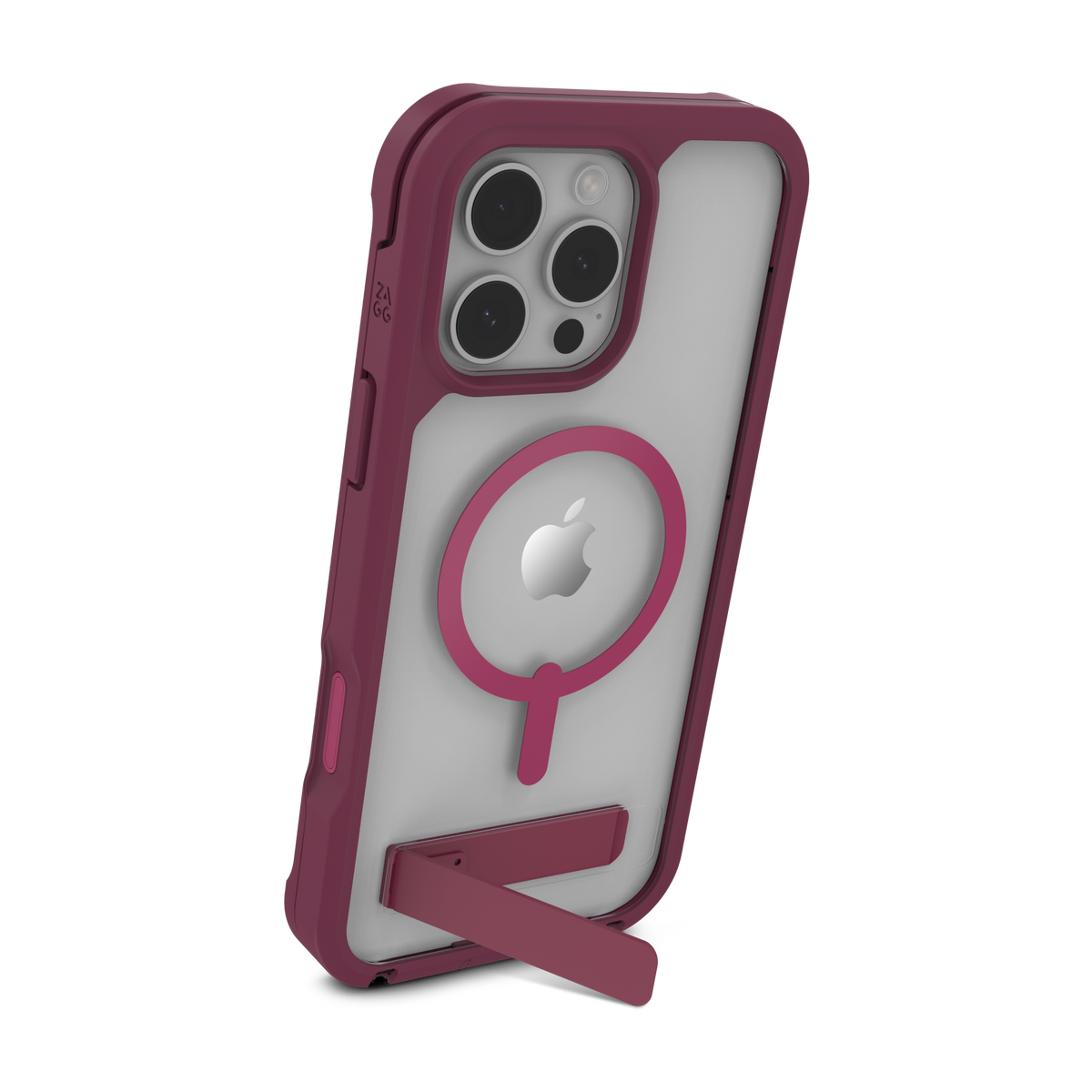 Калъф за телефон Rainier Snap с MagSafe и стойка - Black Cherry Pink