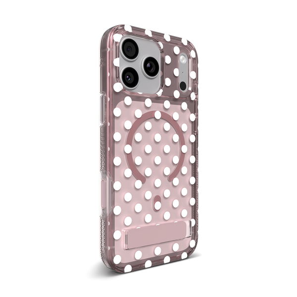Coque Milan pour MagSafe à pois avec support - Polka Dot Pink