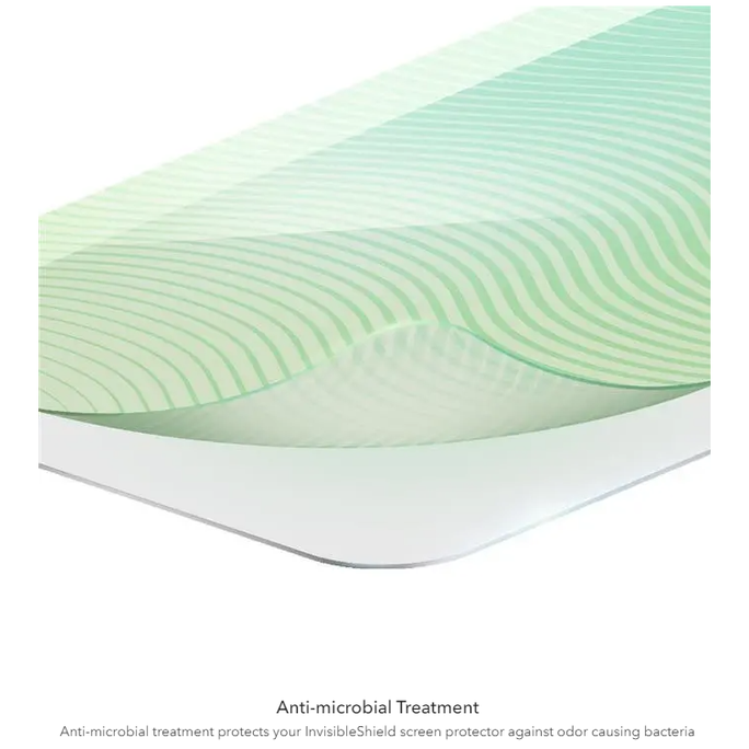 Anti-microbial Treatment
Aniti-microbial treatment protects your InvisibleShield screen protector against odor causing bacteria